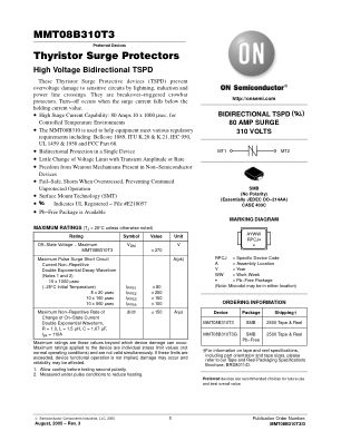 MMT08B310T3 datasheet cover page
