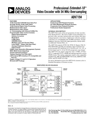 ADV7194 数据手册首页
