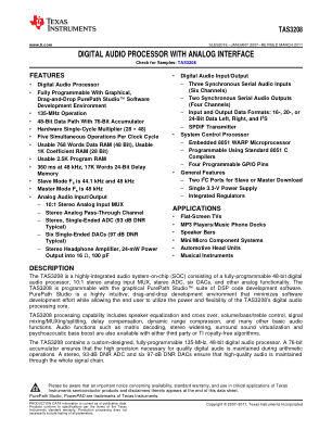 TAS3208I datasheet cover page