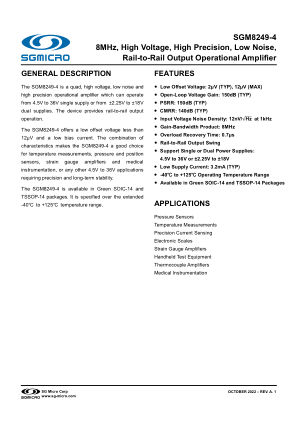 SGM8249-4 datasheet cover page