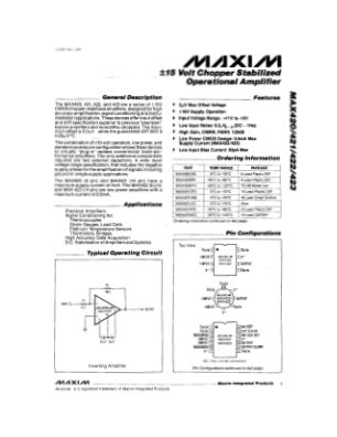 MAX420-MAX423 datasheet cover page