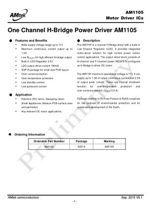 AM1105 datasheet cover page