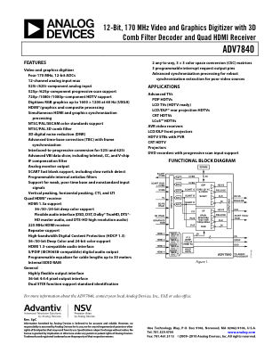 ADV7840 数据手册首页