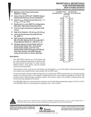 SN74ABT16241A datasheet cover page