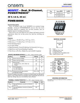 FDMB3800N 数据手册首页