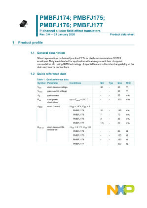 PMBFJ174 数据手册首页