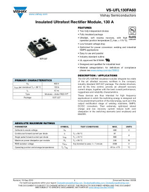 VS-UFL130FA60 datasheet cover page