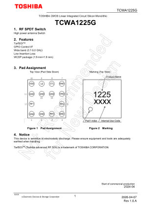 TCWA1225G datasheet cover page