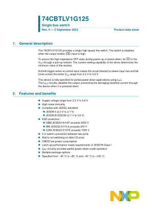 74CBTLV1G125GM datasheet cover page