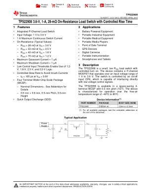 TPS22908 datasheet cover page