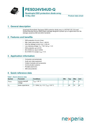 PESD24VS4UD-QX datasheet cover page