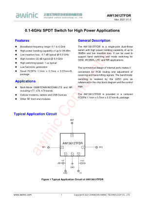 AW13612T datasheet cover page