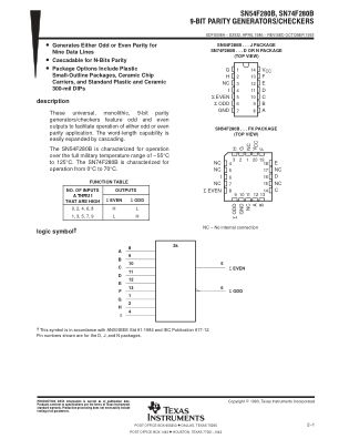 SN74F280B 数据手册首页
