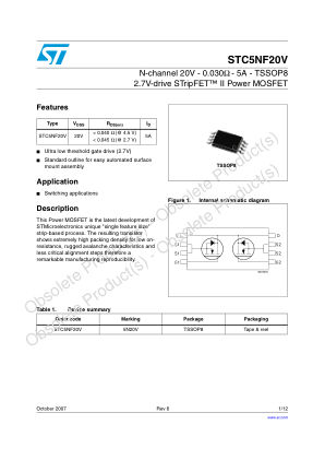 STC5NF20V 数据手册首页