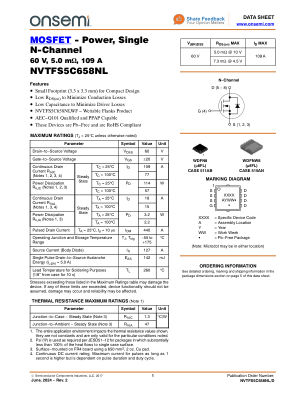 NVTFS5C658NL datasheet cover page