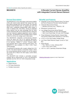 MAX40016 datasheet cover page