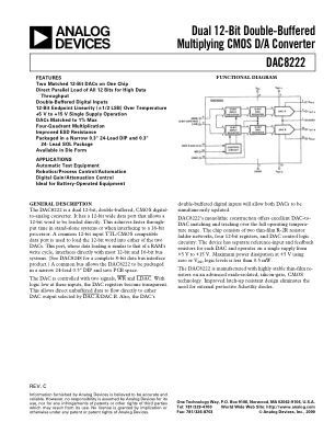 DAC8222 datasheet cover page