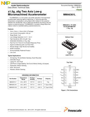 MMA6361L datasheet cover page