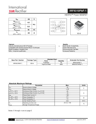 IRF9310PBF-1 数据手册首页
