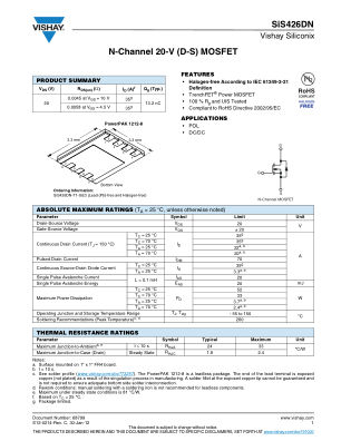 SIS426DN datasheet cover page