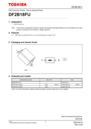 DF2B18FU datasheet cover page