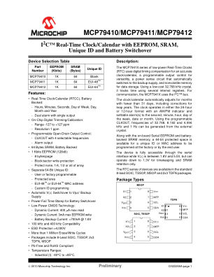 MCP79410T-I 数据手册首页