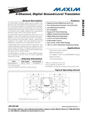 MAX14842 datasheet cover page