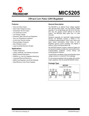 MIC5205YM5-TR 数据手册首页