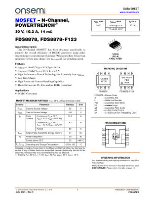 FDS8878 datasheet cover page