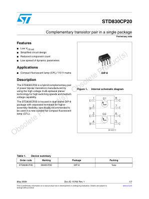 STD830CP20 datasheet cover page