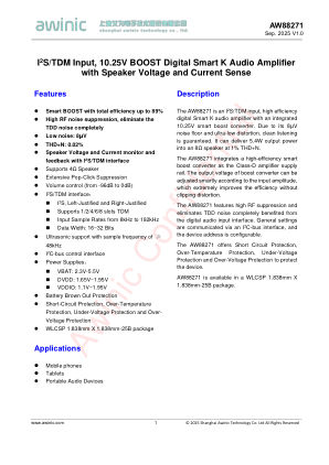 AW88271 datasheet cover page