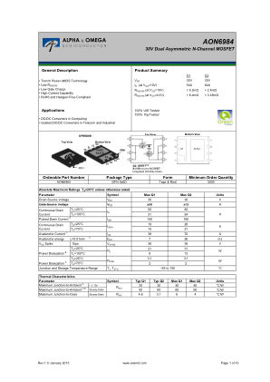 AON6984 数据手册首页