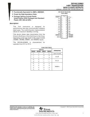 SN74ALS29863 datasheet cover page