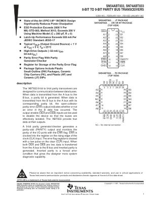 SN74ABT833 数据手册首页