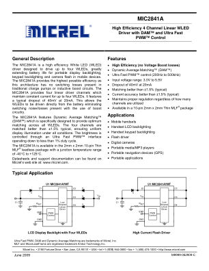 MIC2841AYMT-TR datasheet cover page