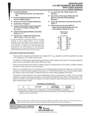 SN74LVTH125-EP datasheet cover page