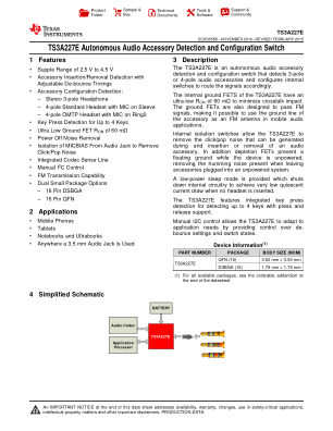 TS3A227E datasheet cover page