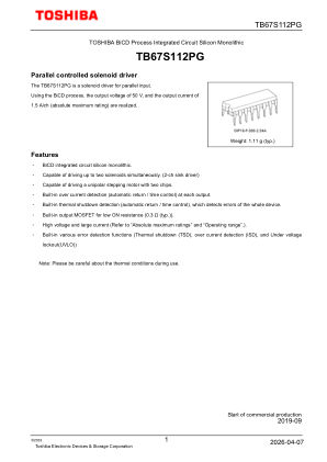 TB67S112PG datasheet cover page