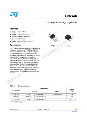L7905AC 数据手册首页