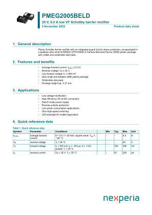 PMEG2005BELD datasheet cover page
