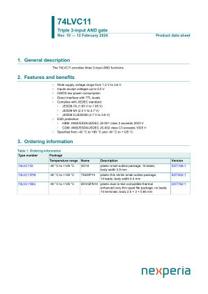 74LVC11PW datasheet cover page