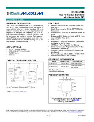 DS28CZ04 datasheet cover page
