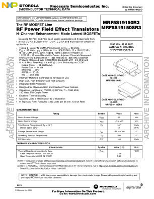 MRF5S19150 数据手册首页