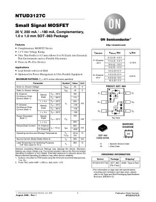 NTUD3127C 数据手册首页