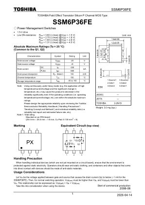 SSM6P36FE 数据手册首页