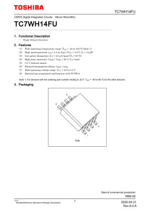 TC7WH14FU datasheet cover page