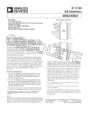 AD562 datasheet cover page