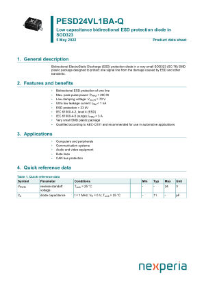 PESD24VL1BA-QX datasheet cover page
