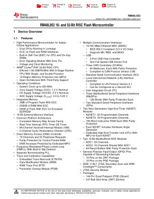 RM48L952 datasheet cover page