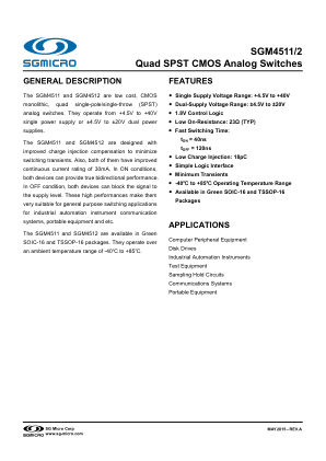 SGM4511-SGM4512 datasheet cover page